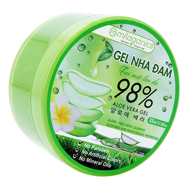 Combo 2 Gel Nha Đam Tươi Mát Làn Da Milaganics (300ml/Hộp)